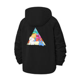 Meme Cat Triangle Art Unisex Full-Zip Printed Waterproof Hooded Windbreaker