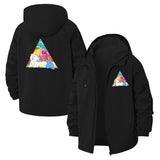 Meme Cat Triangle Art Unisex Full-Zip Printed Waterproof Hooded Windbreaker