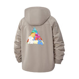 Meme Cat Triangle Art Unisex Full-Zip Printed Waterproof Hooded Windbreaker