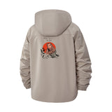 Retro Samurai Cat Unisex Full-Zip Printed Waterproof Hooded Windbreaker