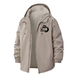 Mischievous Cat Unisex Full-Zip Printed Waterproof Hooded Windbreaker