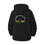 Warrior Insect Motif Unisex Full-Zip Printed Waterproof Hooded Windbreaker