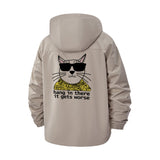 Sarcastic Cat Unisex Full-Zip Printed Waterproof Hooded Windbreaker