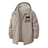 Sarcastic Cat Unisex Full-Zip Printed Waterproof Hooded Windbreaker