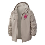 Anatomical Heart Unisex Full-Zip Printed Waterproof Hooded Windbreaker
