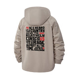 James Baldwin Quote Unisex Full-Zip Printed Waterproof Hooded Windbreaker