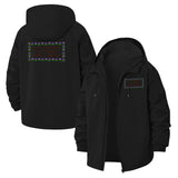 Pixel Heart Border Unisex Full-Zip Printed Waterproof Hooded Windbreaker