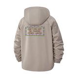 Pixel Heart Border Unisex Full-Zip Printed Waterproof Hooded Windbreaker