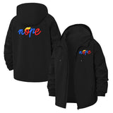 Playful Nope Script Unisex Full-Zip Printed Waterproof Hooded Windbreaker