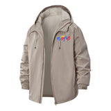 Playful Nope Script Unisex Full-Zip Printed Waterproof Hooded Windbreaker