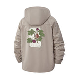 Botanical Fig Illustration Unisex Full-Zip Printed Waterproof Hooded Windbreaker