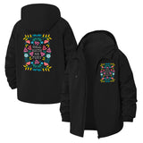 Folk-Inspired Quote Unisex Full-Zip Printed Waterproof Hooded Windbreaker