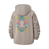 Folk-Inspired Quote Unisex Full-Zip Printed Waterproof Hooded Windbreaker