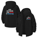 Social Justice Statement Unisex Full-Zip Printed Waterproof Hooded Windbreaker