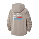 Social Justice Statement Unisex Full-Zip Printed Waterproof Hooded Windbreaker