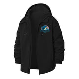 Retro Eat the Rich Unisex Full-Zip Printed Waterproof Hooded Windbreaker