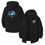 Retro Eat the Rich Unisex Full-Zip Printed Waterproof Hooded Windbreaker