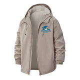 Retro Eat the Rich Unisex Full-Zip Printed Waterproof Hooded Windbreaker