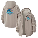 Retro Eat the Rich Unisex Full-Zip Printed Waterproof Hooded Windbreaker