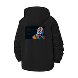 Modern Abstract Portrait Unisex Full-Zip Printed Waterproof Hooded Windbreaker