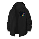 Modern Abstract Portrait Unisex Full-Zip Printed Waterproof Hooded Windbreaker