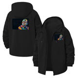 Modern Abstract Portrait Unisex Full-Zip Printed Waterproof Hooded Windbreaker