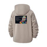 Modern Abstract Portrait Unisex Full-Zip Printed Waterproof Hooded Windbreaker