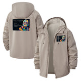 Modern Abstract Portrait Unisex Full-Zip Printed Waterproof Hooded Windbreaker
