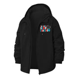 Fun Typography Unisex Full-Zip Printed Waterproof Hooded Windbreaker