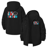 Fun Typography Unisex Full-Zip Printed Waterproof Hooded Windbreaker