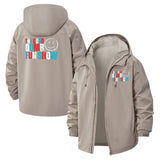 Fun Typography Unisex Full-Zip Printed Waterproof Hooded Windbreaker