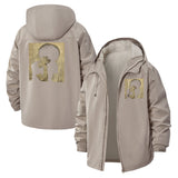 Vintage Portrait Unisex Full-Zip Printed Waterproof Hooded Windbreaker