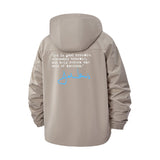 Inspirational Quote Unisex Full-Zip Printed Waterproof Hooded Windbreaker