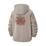 Mandala Floral Unisex Full-Zip Printed Waterproof Hooded Windbreaker