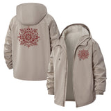 Mandala Floral Unisex Full-Zip Printed Waterproof Hooded Windbreaker