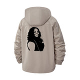 Silhouette Portrait Unisex Full-Zip Printed Waterproof Hooded Windbreaker