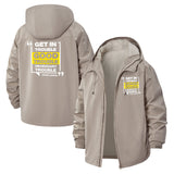 Inspirational Quote Unisex Full-Zip Printed Waterproof Hooded Windbreaker