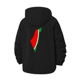 Watermelon Slice Motif Unisex Full-Zip Printed Waterproof Hooded Windbreaker