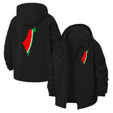 Watermelon Slice Motif Unisex Full-Zip Printed Waterproof Hooded Windbreaker