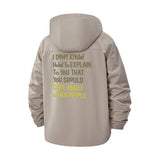 Empathy Message Unisex Full-Zip Printed Waterproof Hooded Windbreaker