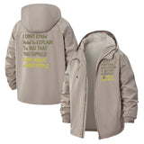 Empathy Message Unisex Full-Zip Printed Waterproof Hooded Windbreaker