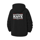 Elections Have Consequences Unisex Full-Zip Printed Waterproof Hooded Windbreaker