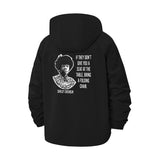 Empowerment Quote Unisex Full-Zip Printed Waterproof Hooded Windbreaker
