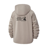 Inspirational Text Unisex Full-Zip Printed Waterproof Hooded Windbreaker
