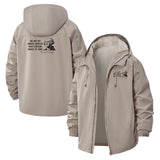 Inspirational Text Unisex Full-Zip Printed Waterproof Hooded Windbreaker
