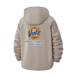 Parody Detergent Vote Unisex Full-Zip Printed Waterproof Hooded Windbreaker