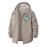 Clever Patriotic Shield Unisex Full-Zip Printed Waterproof Hooded Windbreaker