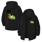 Cartoon Frog Unisex Full-Zip Printed Waterproof Hooded Windbreaker