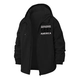 Political Statement Unisex Full-Zip Printed Waterproof Hooded Windbreaker