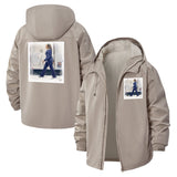 Urban Walker Unisex Full-Zip Printed Waterproof Hooded Windbreaker